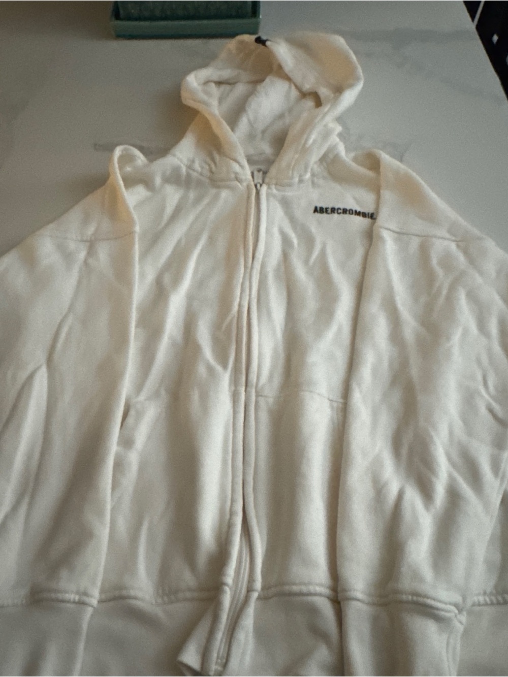 Abercrombie Kids Cream Full-Zip Hooded Jacket